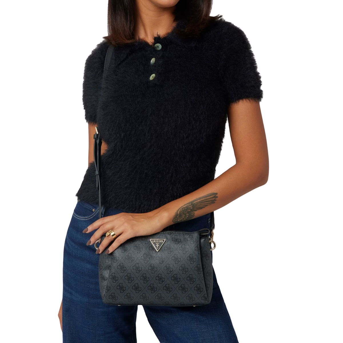 GUESS NOELLE TRI COMPARTMENT PRINT CROSSBODY - Image 4