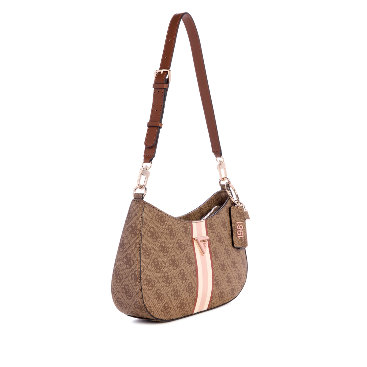 GUESS NOELLE STRIPES TOP ZIP SHOULDER BAG - Image 2
