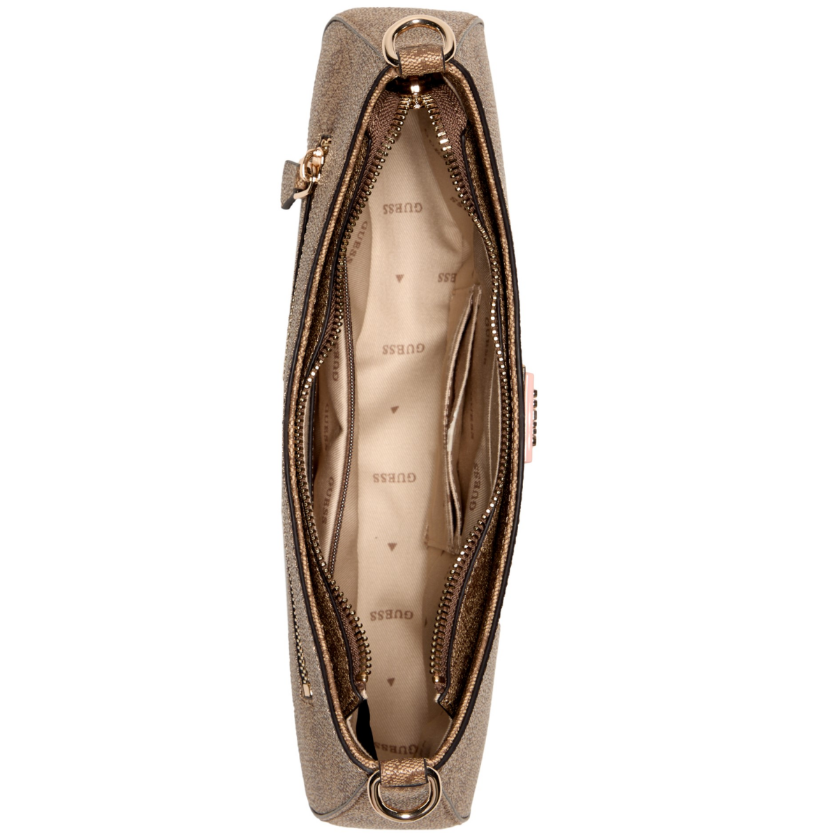 GUESS NOELLE STRIPES TOP ZIP SHOULDER BAG - Image 4