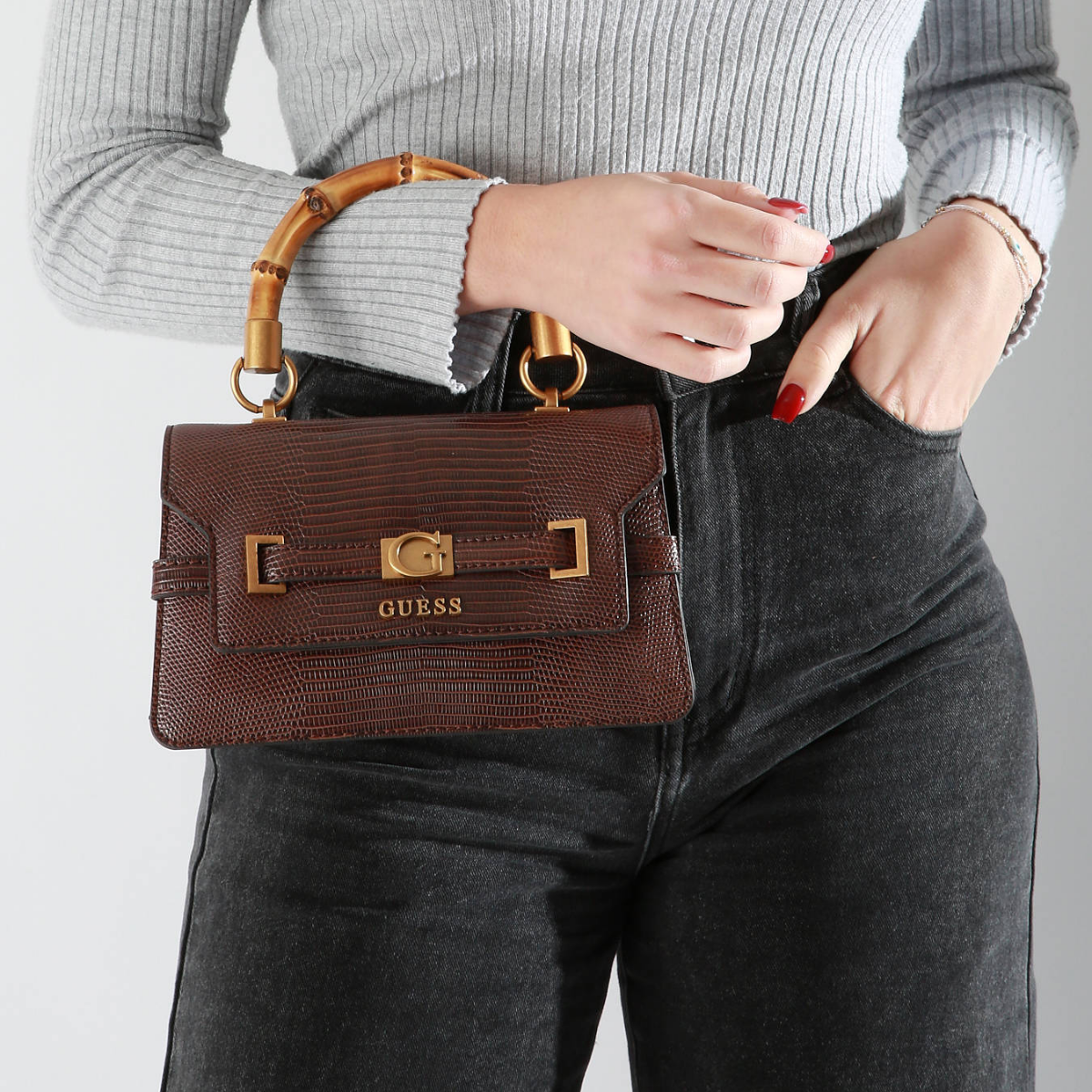 GUESS SIBEL TRIPLE COMPARTMENT TOP HANDLE CROSSBODY - Image 5