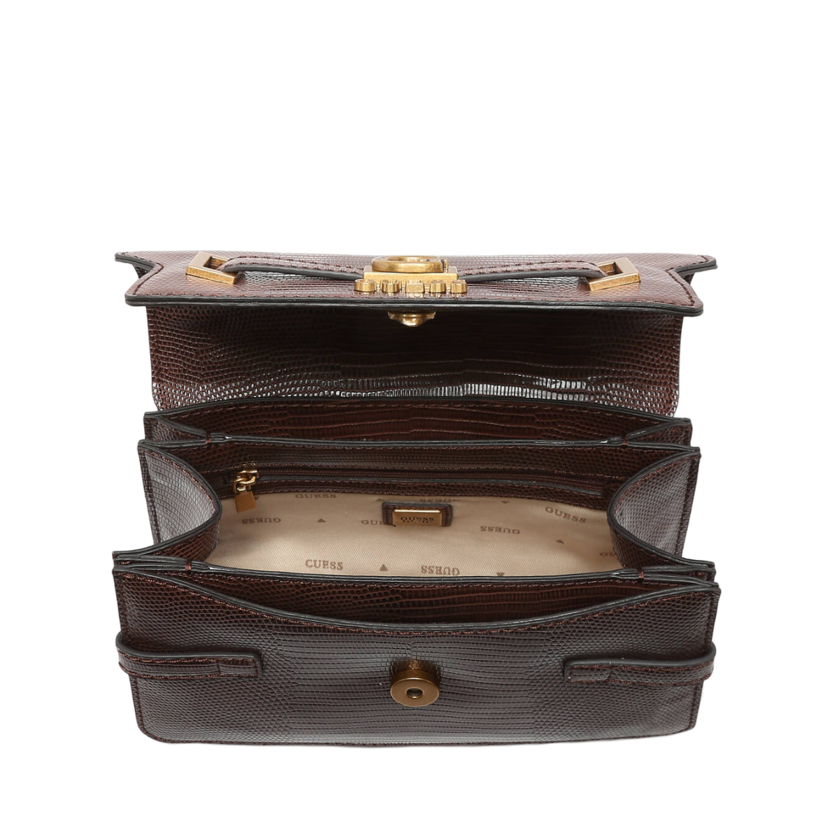 GUESS SIBEL TRIPLE COMPARTMENT TOP HANDLE CROSSBODY - Image 4